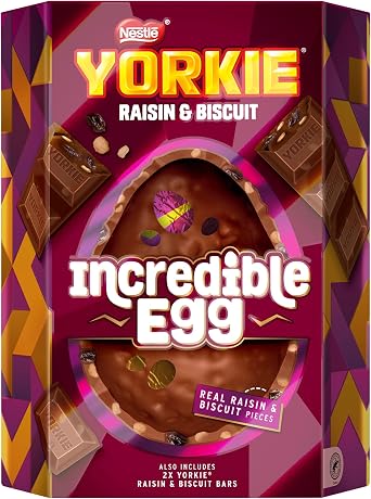 Yorkie Raisin & Biscuit Chocolate Incredible Easter Egg, 388g | Pack of 1
