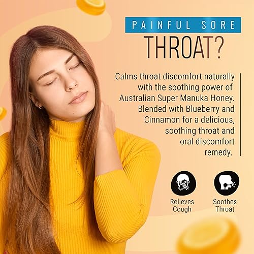 Miniatura 3 de Berringa Pastillas australianas de miel de manuka, canela de arándanos, MGO 900+, 5.3 onzas, 30 unidades
