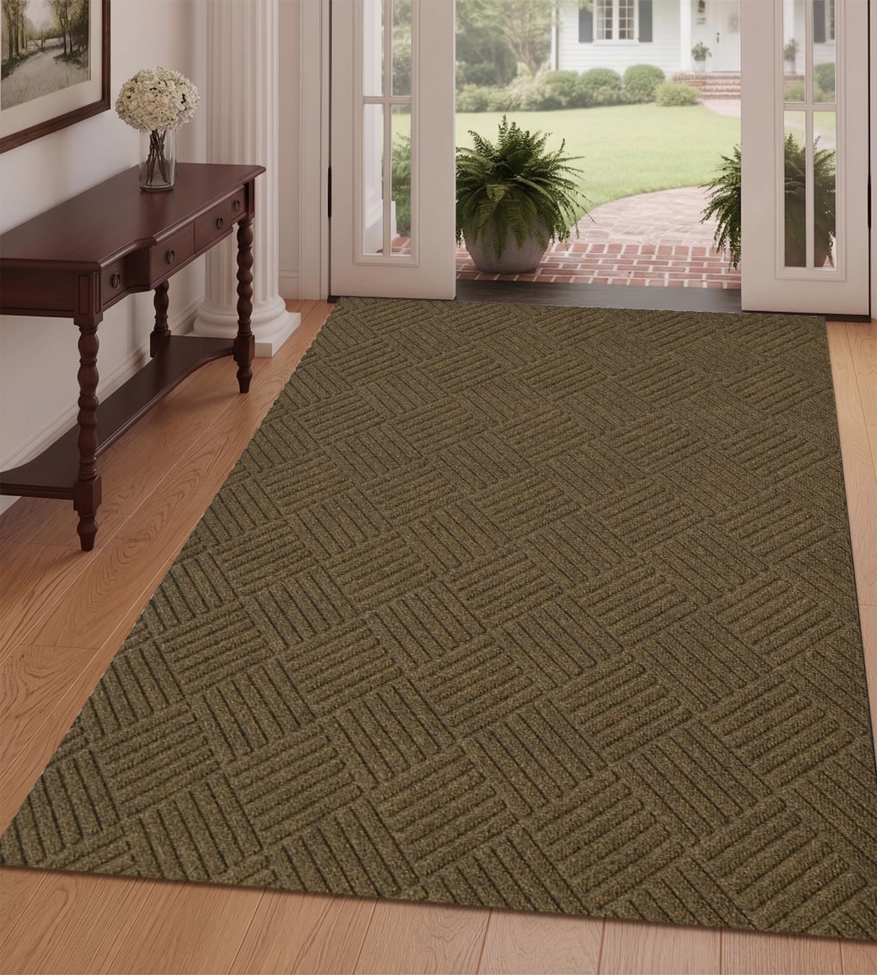 Tapis de couloir imperméable et antidérapant aspect usé lavable pour cuisine