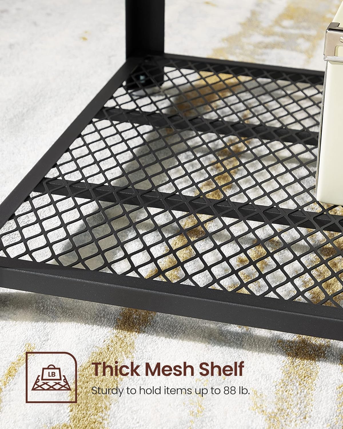 VASAGLE Coffee Table Center with Storage Shelf, Wood Look Accent with Metal Frame, RusticBrown ULCT61X - Image 7