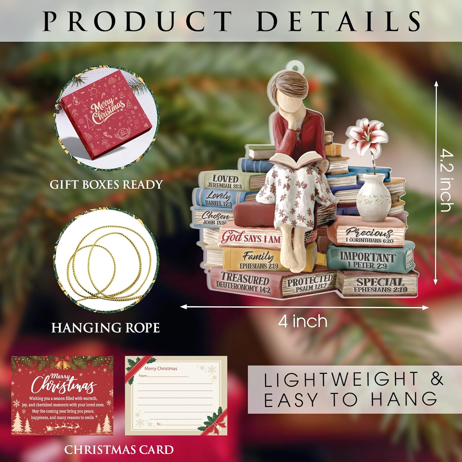 God Says I Am Ornament, Christian Acrylic Car Hanging for Rearview Mirror with Bible Verses, Scripture Gift for Women, Faith-Based Daily Prayer Decor - Image 4