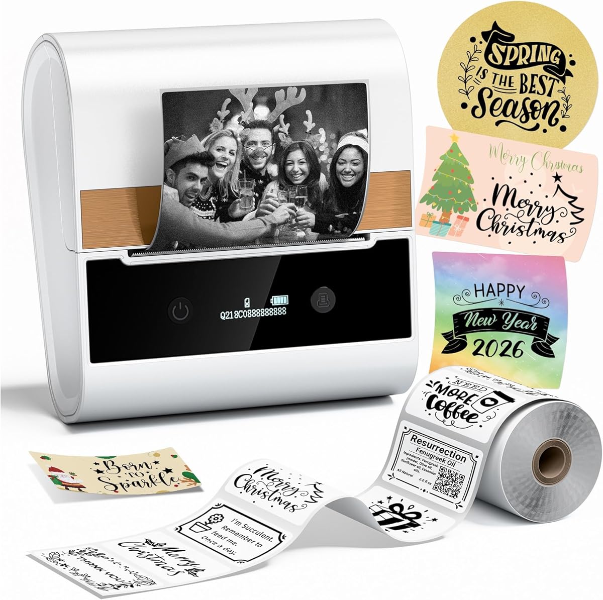 Phomemo Label Printer -M260 Address Label Maker Machine with Tapes,Bluetooth Thermal Label Printer for School Supplies,Name Tag,Barcode,Logo, Easy to Use with Phones& PC,1 1.57"x1.18" Paper