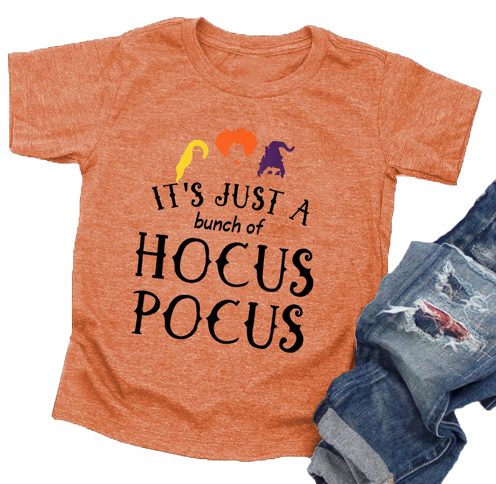 LAZYCHILDIt's Just A Bunch of Hocus Pocus Halloween T Shirt Toddler Boys Girls Sanderson Sister Graphic Tee Shirts