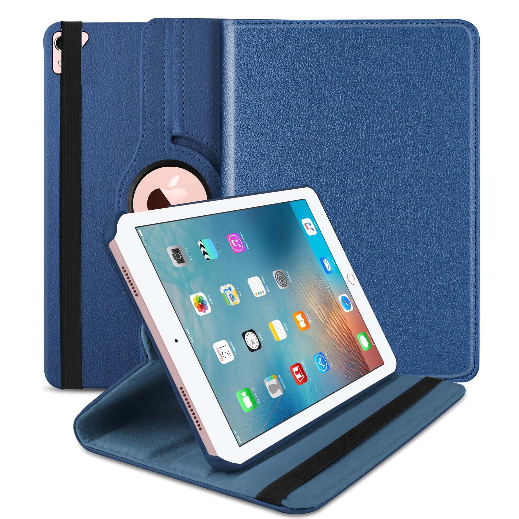 TGK Rotating Cover for iPad Pro 9.7 inch Cover (2016 Released) Model A1673 A1674 A1675 MLPX2HN/A MLPW2HN/A MLPY2HN/A MLYJ2HN/A (Dark Blue) 360 Degree Leather Auto Sleep Wake Function Smart Case (B01LZAJI1Q) Amazon Price History, Amazon Price Tracker