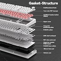 Vista 6 de AULA F99 Pro Wireless Mechanical Keyboard-Silent Version,BT5.0/2.4GHz/USB-C Hot Swappable Custom Keyboard,Gasket Structure,Pre-lubed Linear Switches