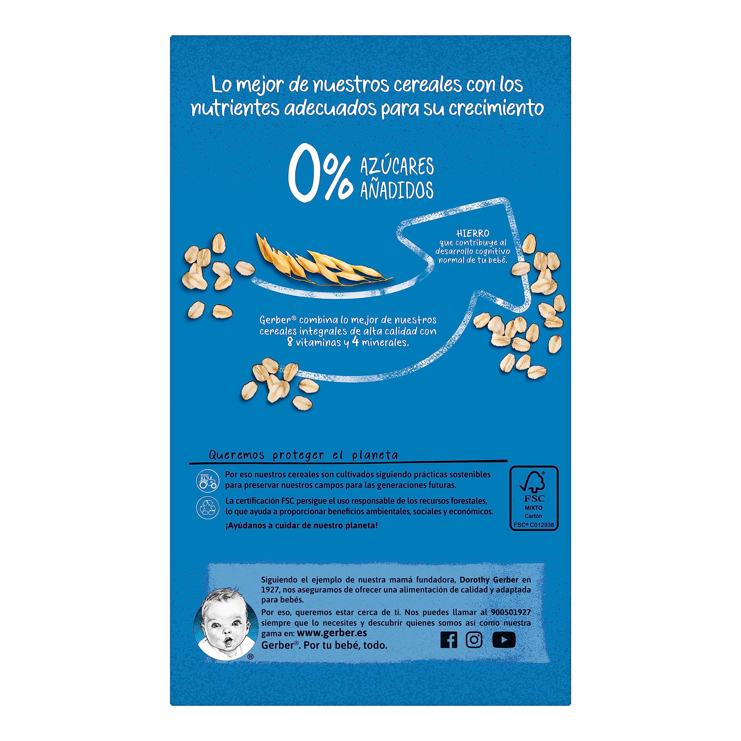 GERBER Papilla de 8 Cereales Galleta, a partir de los 6 meses, 475g