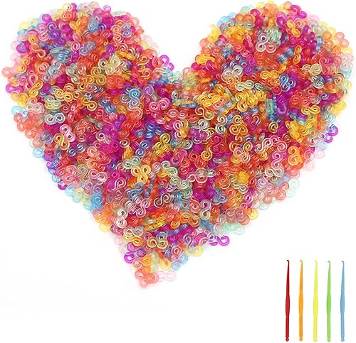 WIVOWI Más de 1500 clips coloridos S para telar de banda de goma, 2 telares en Y + 5 ganchos con caja de almacenamiento, clips de bandas de goma disponible en Yaxa Venezuela