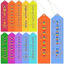 Chinco 50 Pieces Award Ribbons Bulk Participant Ribbons for Prizes Fun Award Honorable Mention Set with Event Card and Rope for Kids Competition Sports Event School Contest Classic