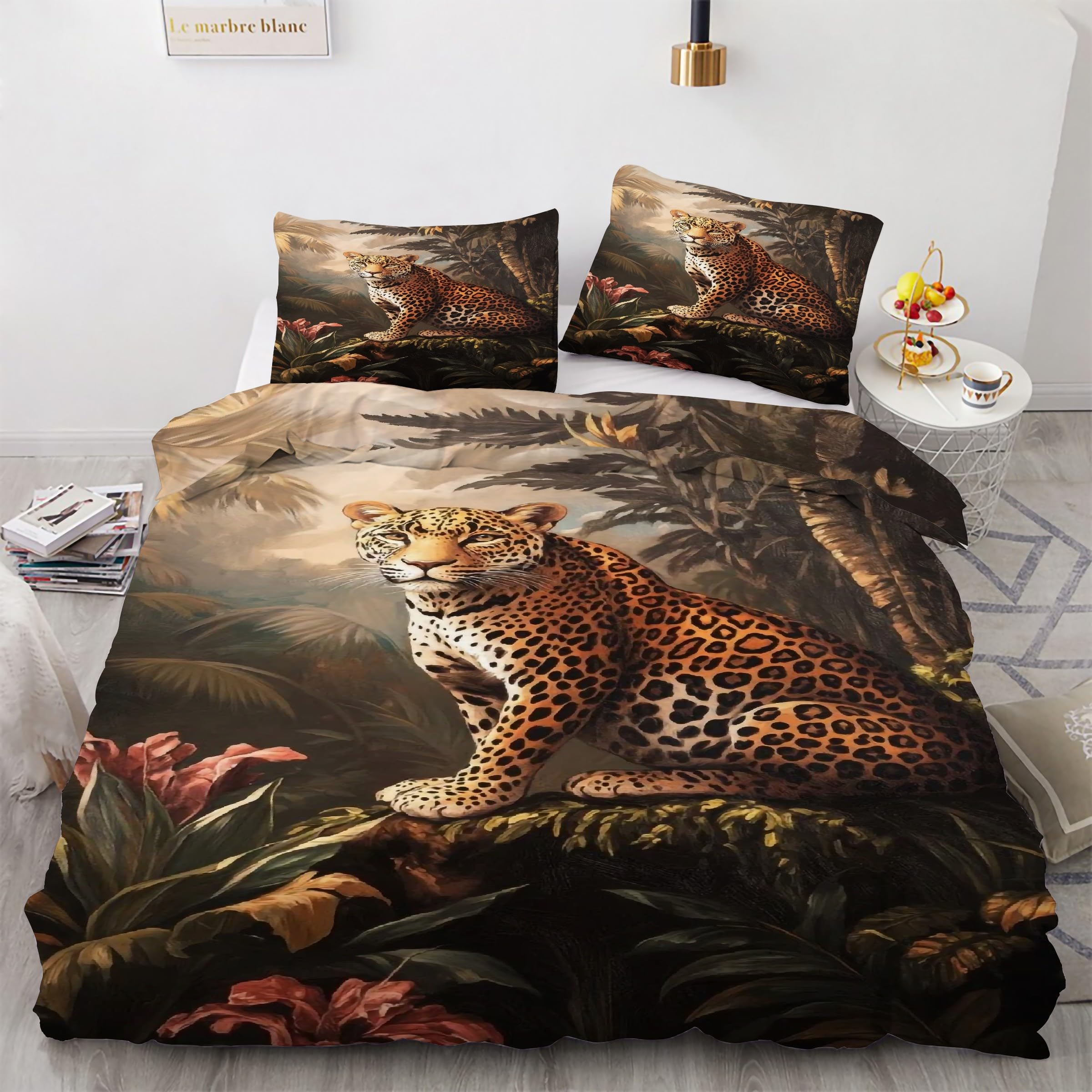 Housse de couette 200x200 léopard zippée pour changer vos draps sans effort