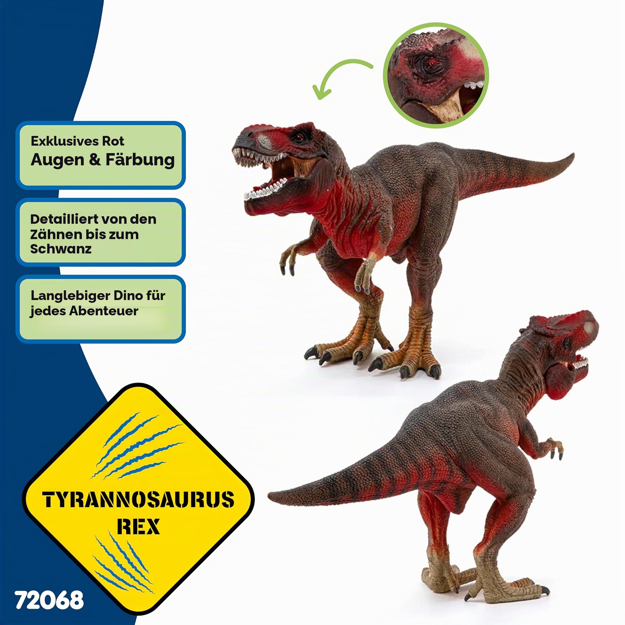 SCHLEICH Dinosaurs | Tyrannosaurus Rex rot 72068 | detailgetreue Dino Sammelfigur | tolles Geschenk für Mädchen und Jungen | Dinosaurier Spielzeug ab 3 Jahre | 28 x 10 x 14 cm | exklusiv bei Amazon