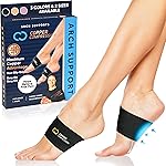 Copper Compression Copper Large Size Arch Support - 2 Pain Relief Foot Care Brace Sleeves for Plantar Fasciitis, Heel Spurs - Wider, Bigger Feet - Flat & Fallen Arches, High Arch - One Size Plus Black