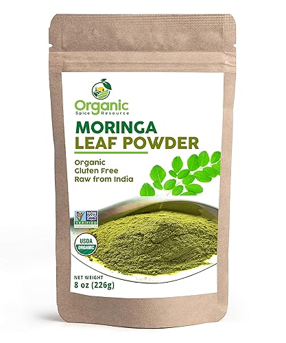 Miniatura 1 de SHOPOSR - Polvo de moringa orgánico  8 oz 226 g  Probado en laboratorio para la pureza  Bolsa Kraft resellable sin OMG polvo de moringa Olifera  100