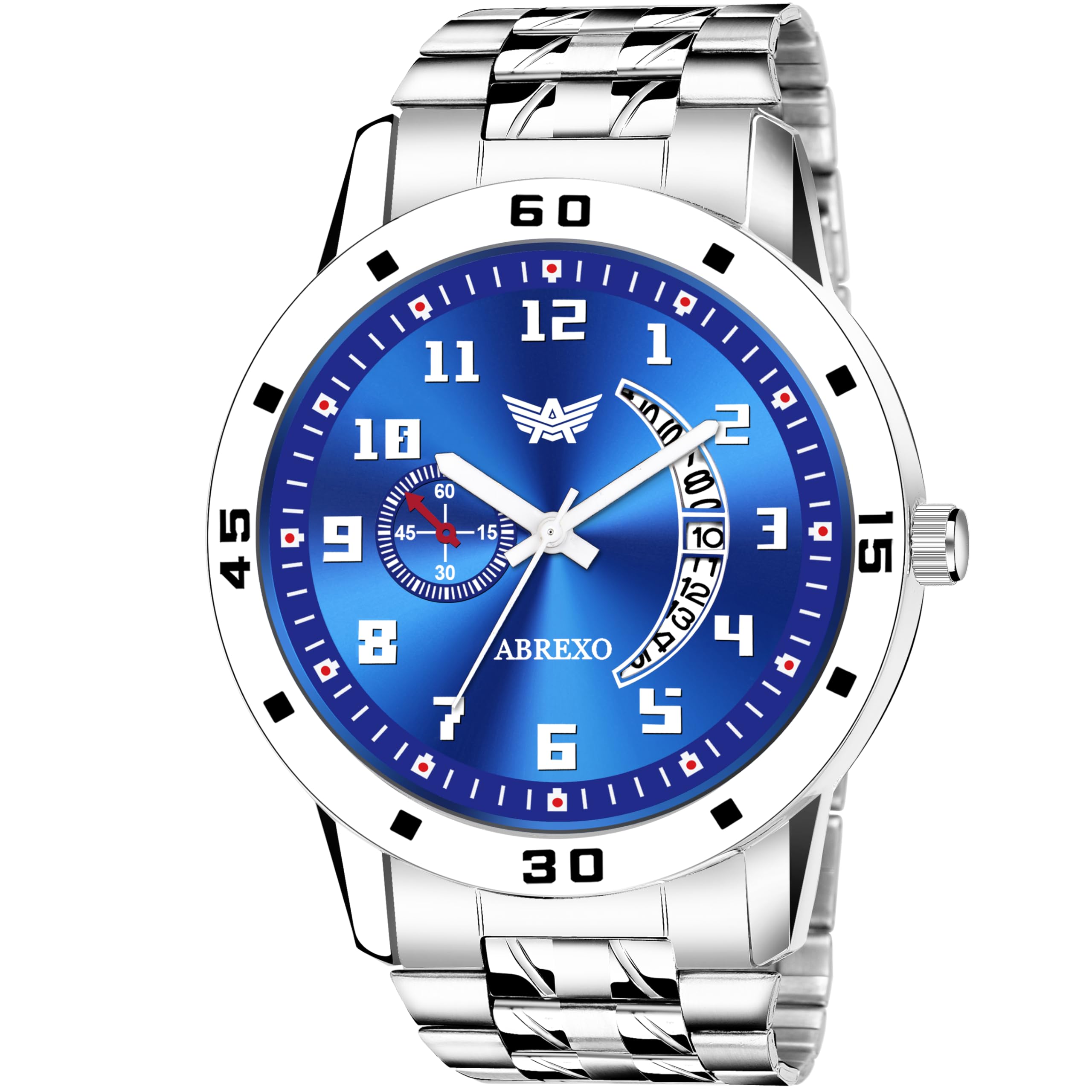 Abrexo Classic Series Round Dial Date Functioning Stainless Steel Quartz Mechanism Wrist Watch for Boys & Men (Blue) (B0CY8MWB82) Amazon Price History, Amazon Price Tracker
