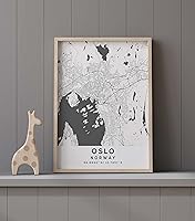 Vista 9 de Map of Oslo, Norway, Light 2 (8x10)