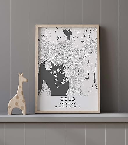 Miniatura 9 de Map of Oslo, Norway, Light 2 (8x10)