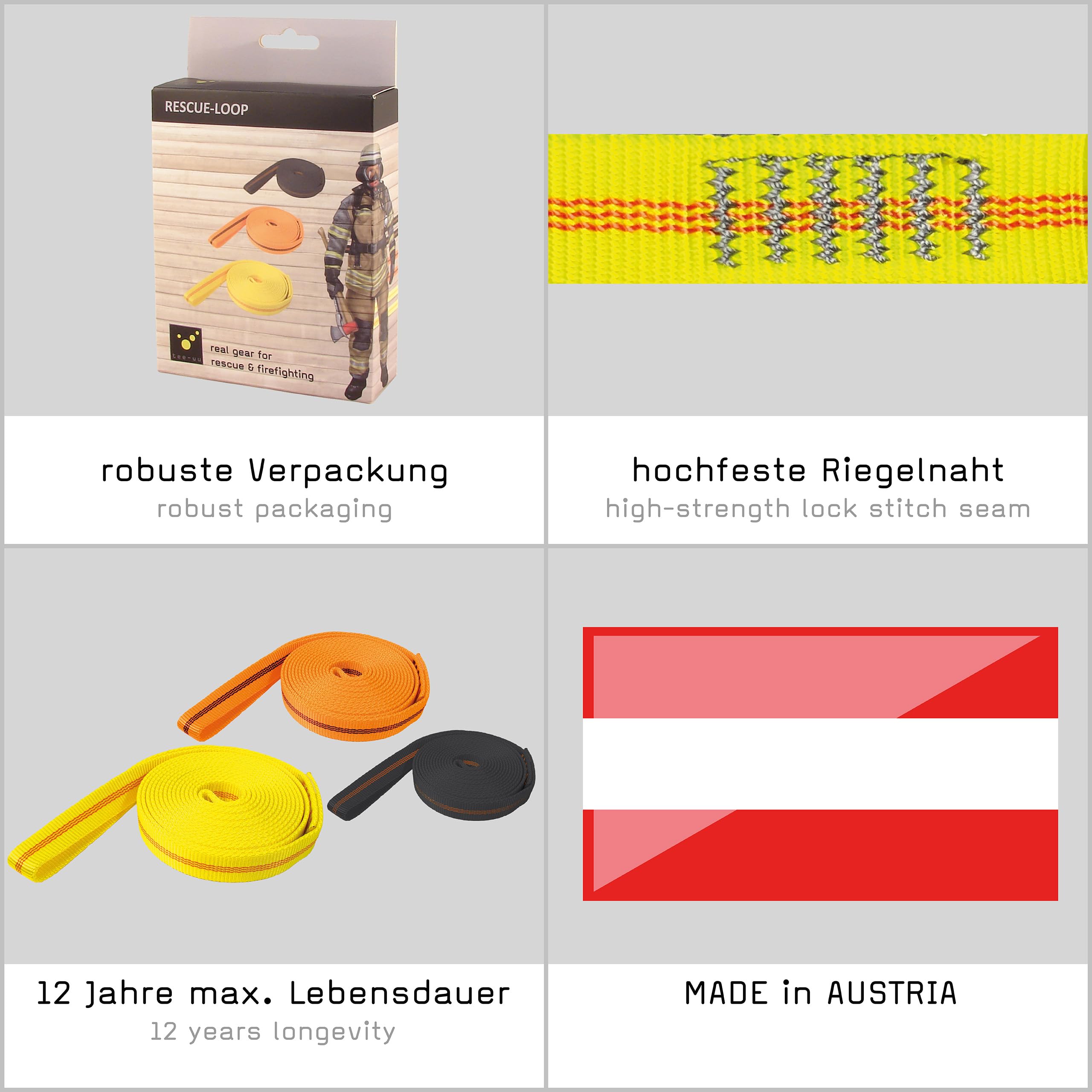 TEE-UU RESCUE-LOOP - Cinturón de rescate para bomberos, servicio de emergencia, 3 tamaños