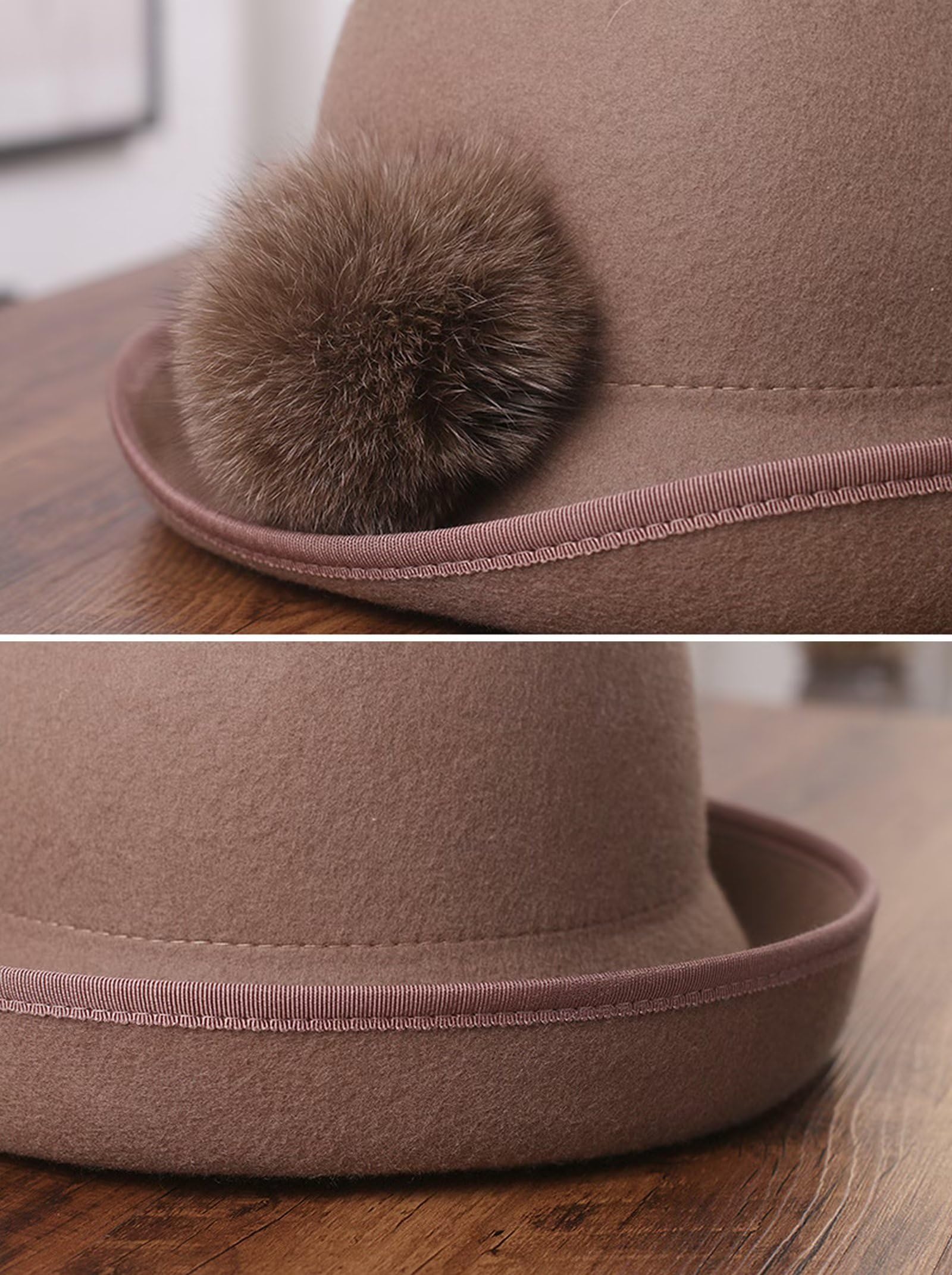 Cappello Cloche da Donna Anni '20 Cappello da Chiesa Invernale Elegante Cappello da Festa Derby, 100% Lana