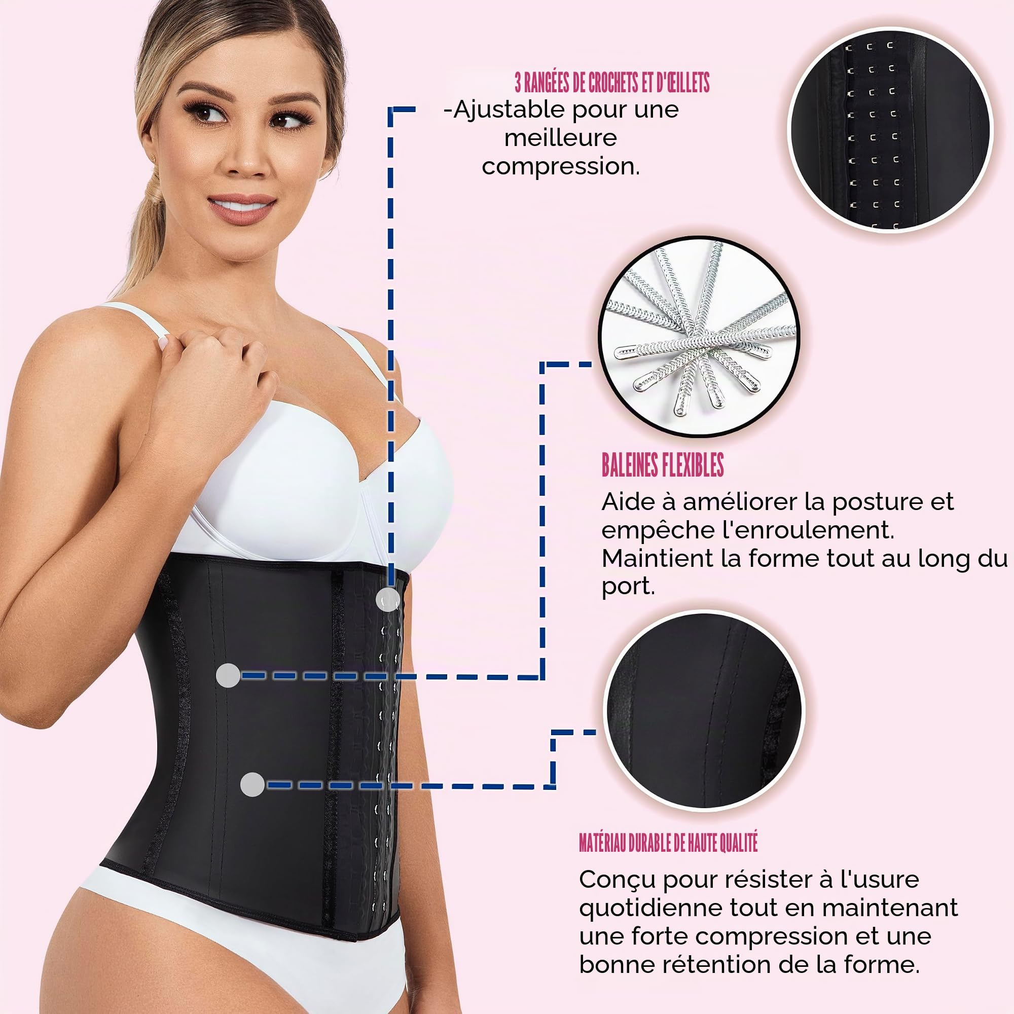Lady Slim Corset Moulant réducteur de Taille pour Silhouette en sablier