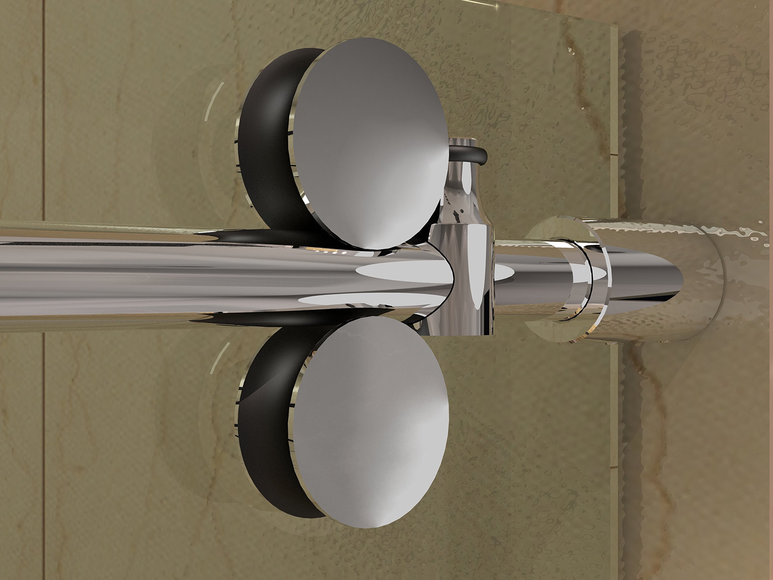 DIYHD 5FT Frameless Chome Stainless Steel Sliding Glass Shower Door Hardware,No Glass