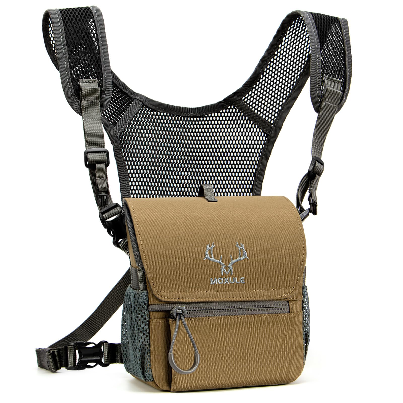 MOXULE Binocular Harness Chest Pack: Bino Case, Magnetic Lid, Rain Cover
