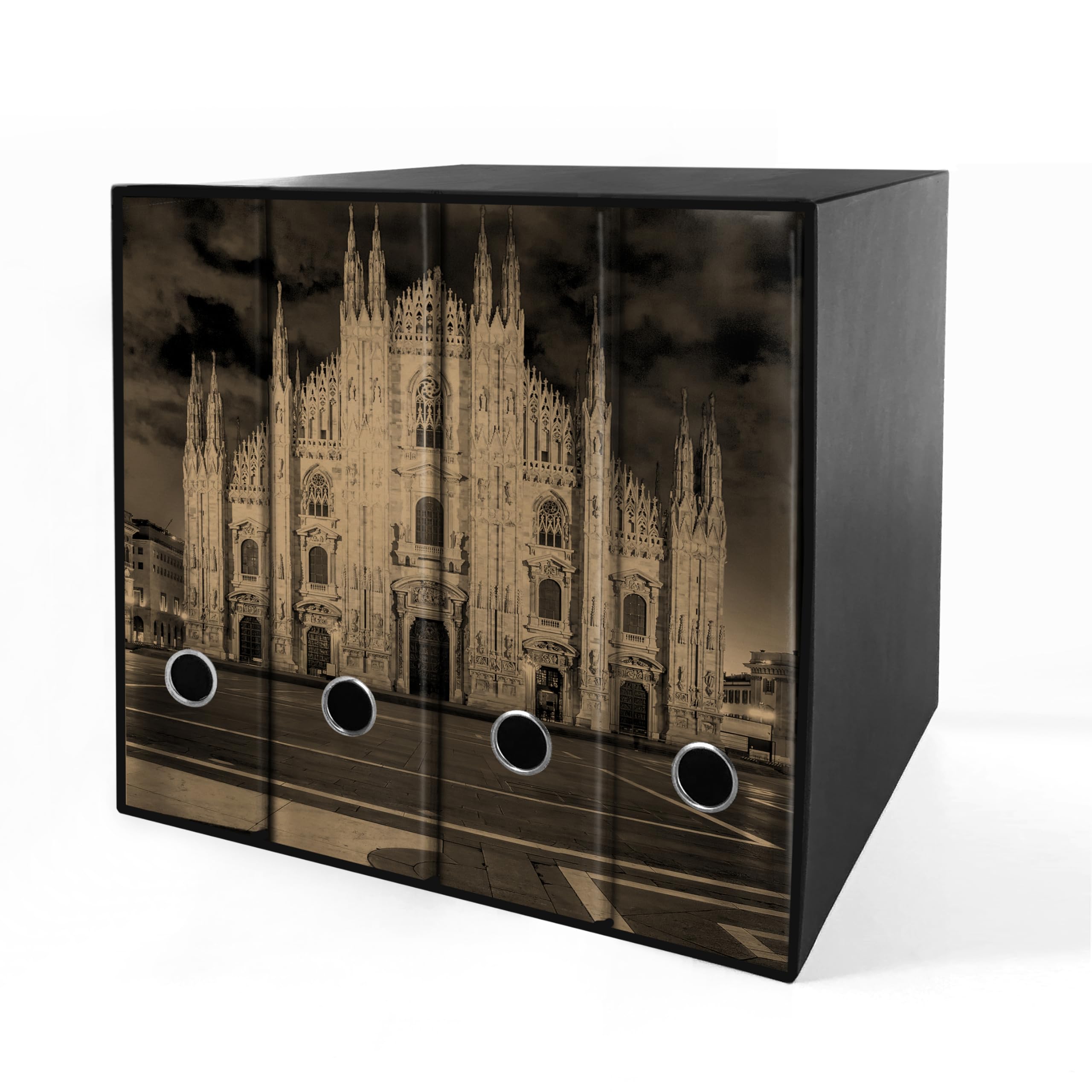 Raccoglitori ad anelli Avana DUOMO DI MILANO - Set da 4 raccoglitori - SHAREPRINTING Faldoni (H31 a 4 anelli)