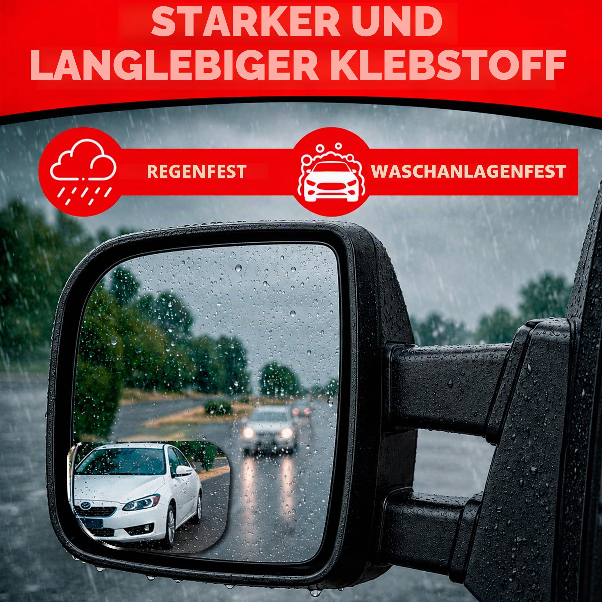Konvexer Autospiegel für toten Winkel: XLarge Rückspiegel | Rückspiegel für Auto-Außenzubehör und Innenraum für Damen/Herren (2 Stück)