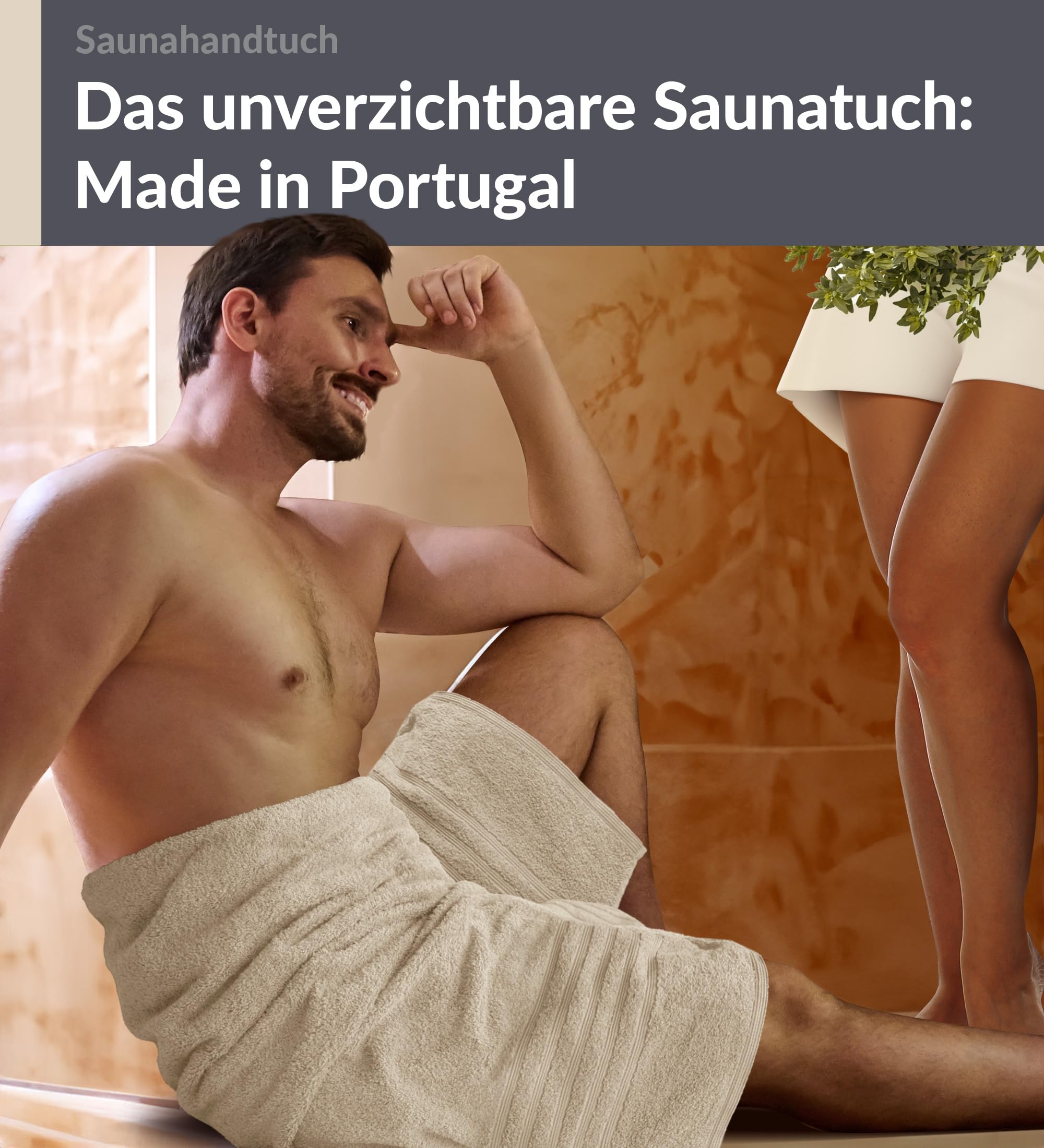 Lashuma Badehandtuch groß 100x200 cm Natur – Saugstarkes Weiches Saunahandtuch 100% Baumwolle