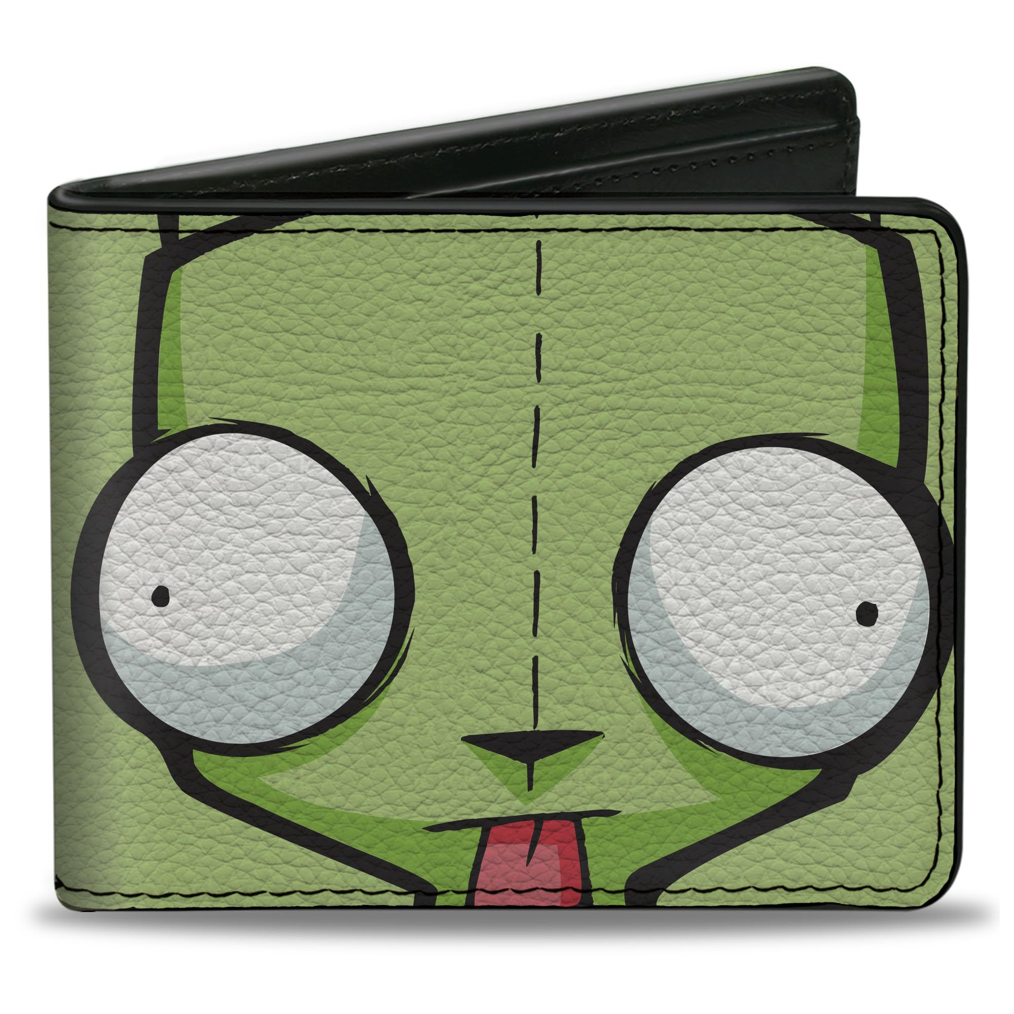 Buckle-Down Nickelodeon Wallet, Bifold, Invader Zim GIR Face Close Up Greens, Vegan Leather