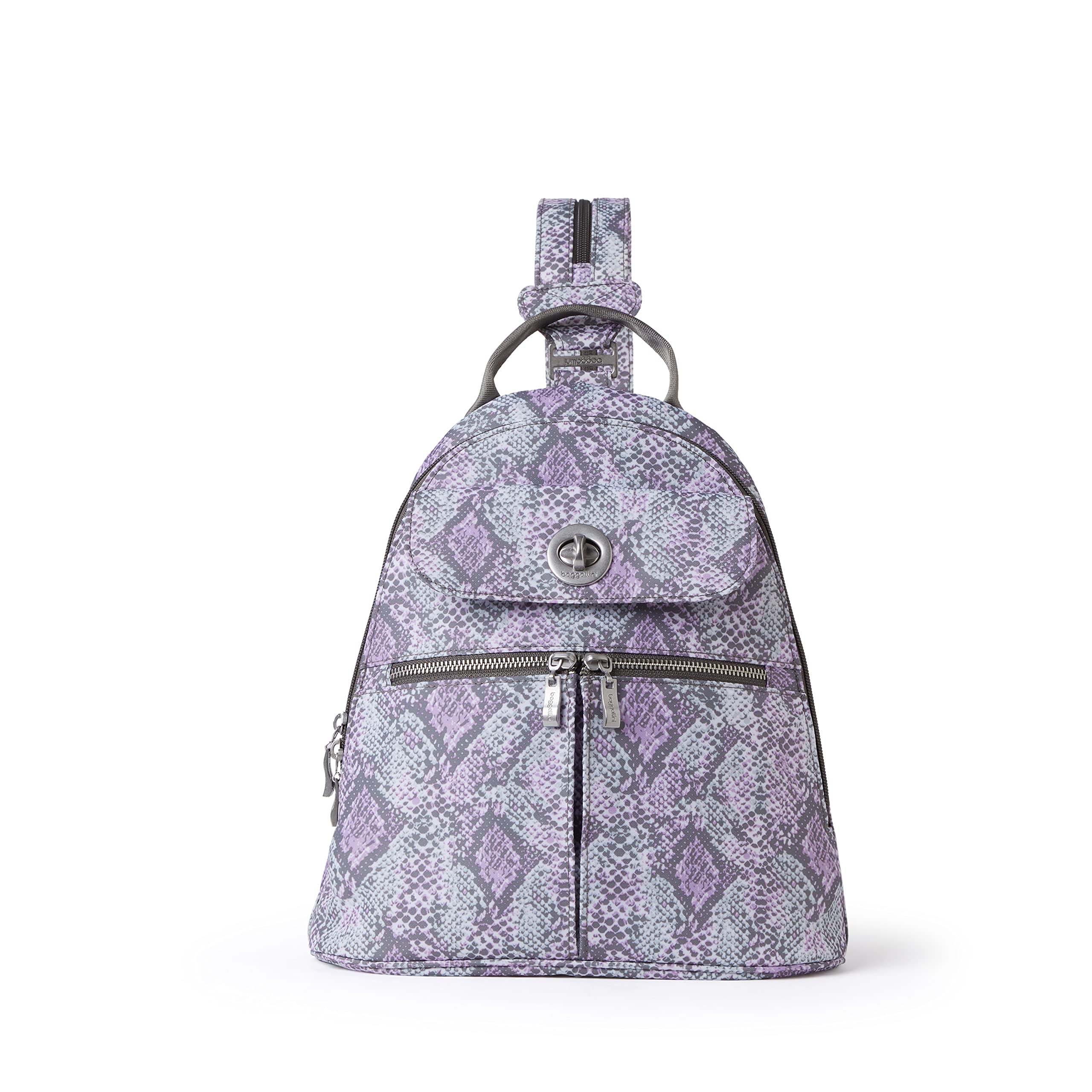 Baggallini Women's International Naples Convertible Backpack, Blush Python, One Size