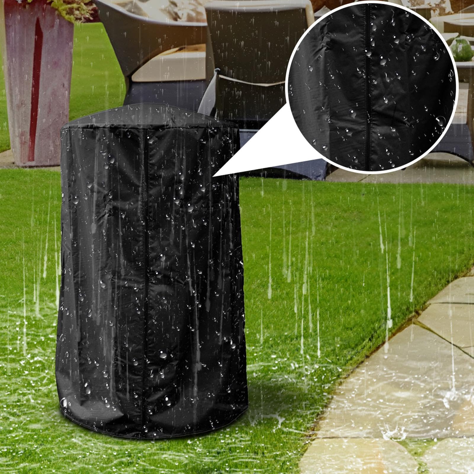 Coperture per riscaldatori da patio, copertura antipolvere per stufa a propano per stufa esterna, protezione impermeabile per apparecchiature di riscaldamento da giardino e campeggio, 96,5 x 61 x 61