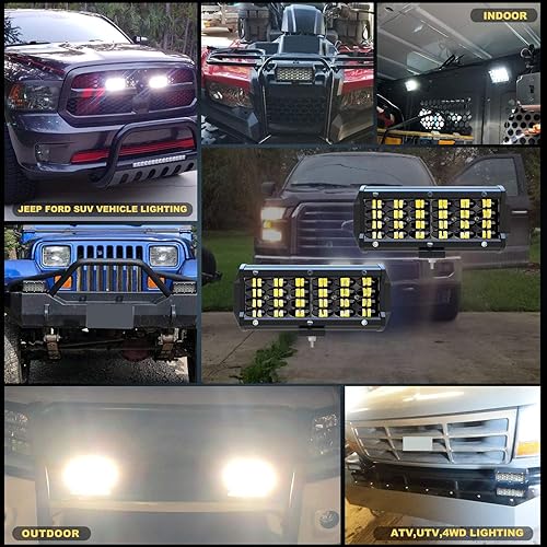 Miniatura 9 de TURBO SII - Barra de luz LED de 7 pulgadas de 144 W Quad Road, luces de conducción todoterreno, luces de trabajo LED, luces antiniebla con arnés de