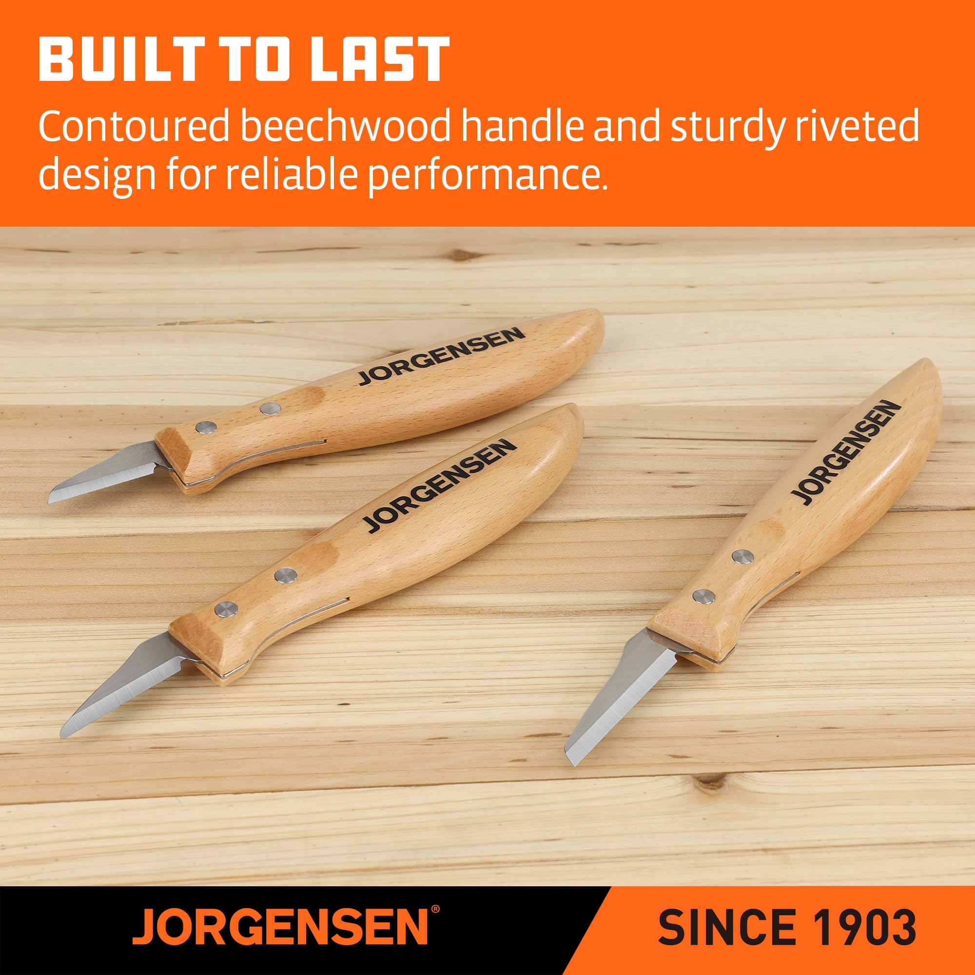 Jorgensen 3-Piece Wood Carving Tool Set with Stainless Steel Knives — Amazon image 4