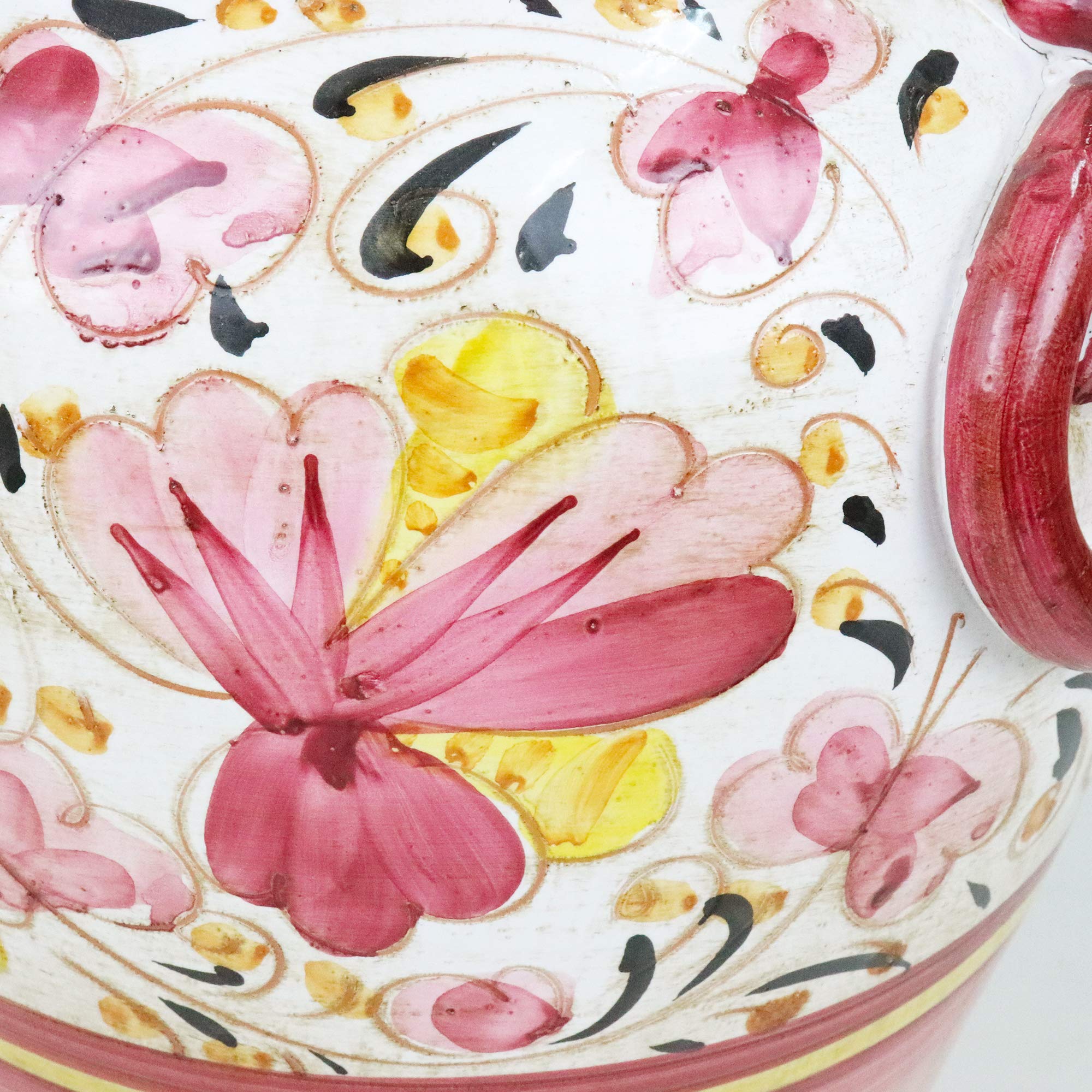 Amazon｜【イタリア製 マヨルカ焼 傘立て】ピンク・花柄 33×32×H45cm 