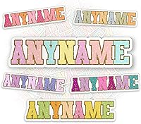 Vista 8 de Calcomanía personalizada con nombre, calcomanías personalizadas de colores de nombre, lindas calcomanías de vinilo troqueladas impermeables