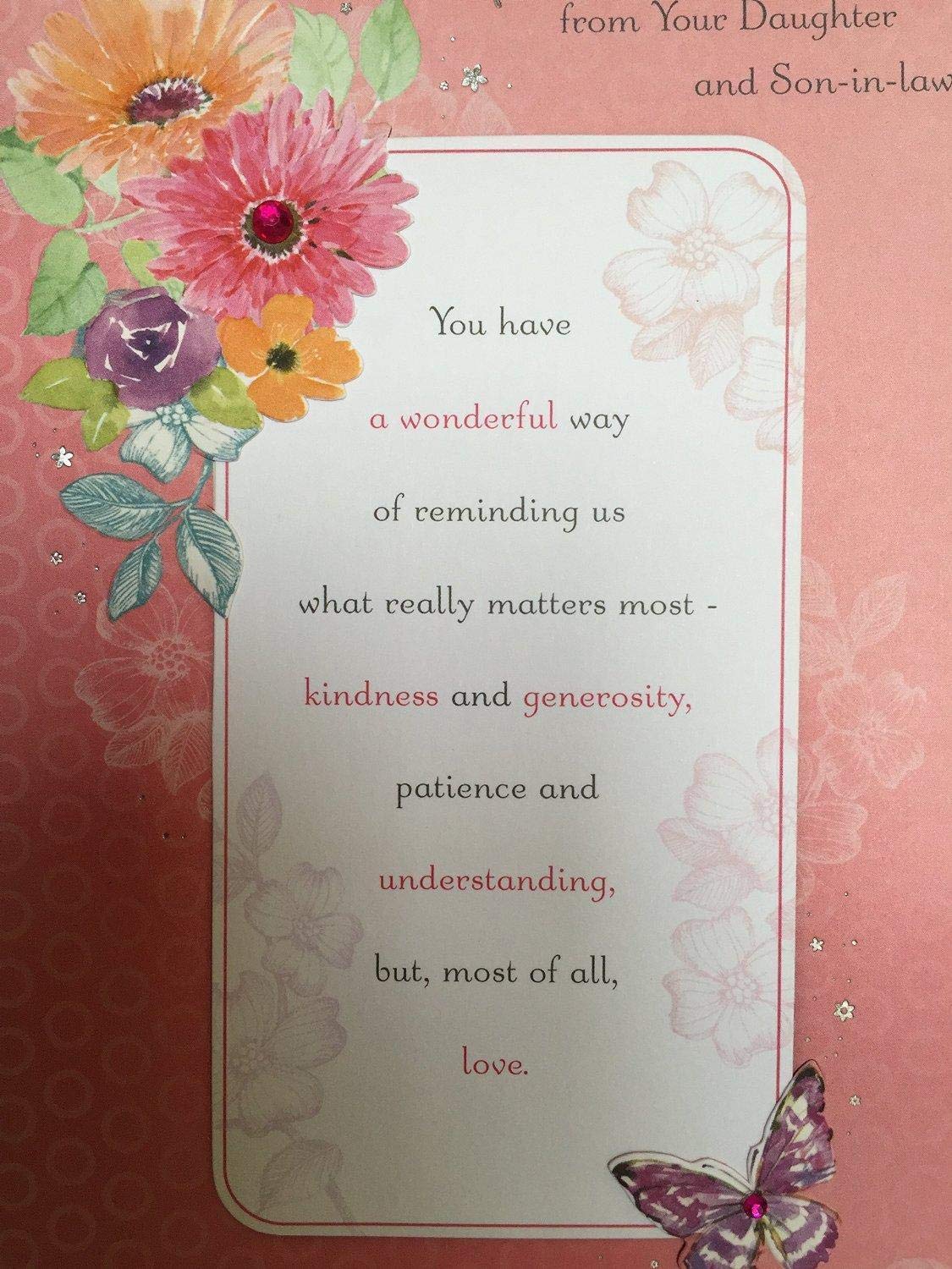 Shop Inc Pink Special Mum From Your Daughter & Son-In-Law Mother's Day Card