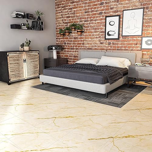 Miniatura 103 de CHICHOME Paquete de 32 azulejos de vinilo impermeables para despegar y pegar, de 12 x 12 pulgadas, autoadhesivos, removibles de mármol gris