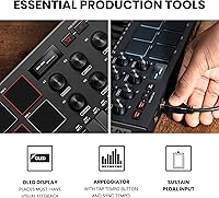Vista 5 de Akai Professional MPK Mini MK3 - Controlador de teclado MIDI USB de 25 teclas con 8 almohadillas de percusión con retroiluminación, 8 perillas
