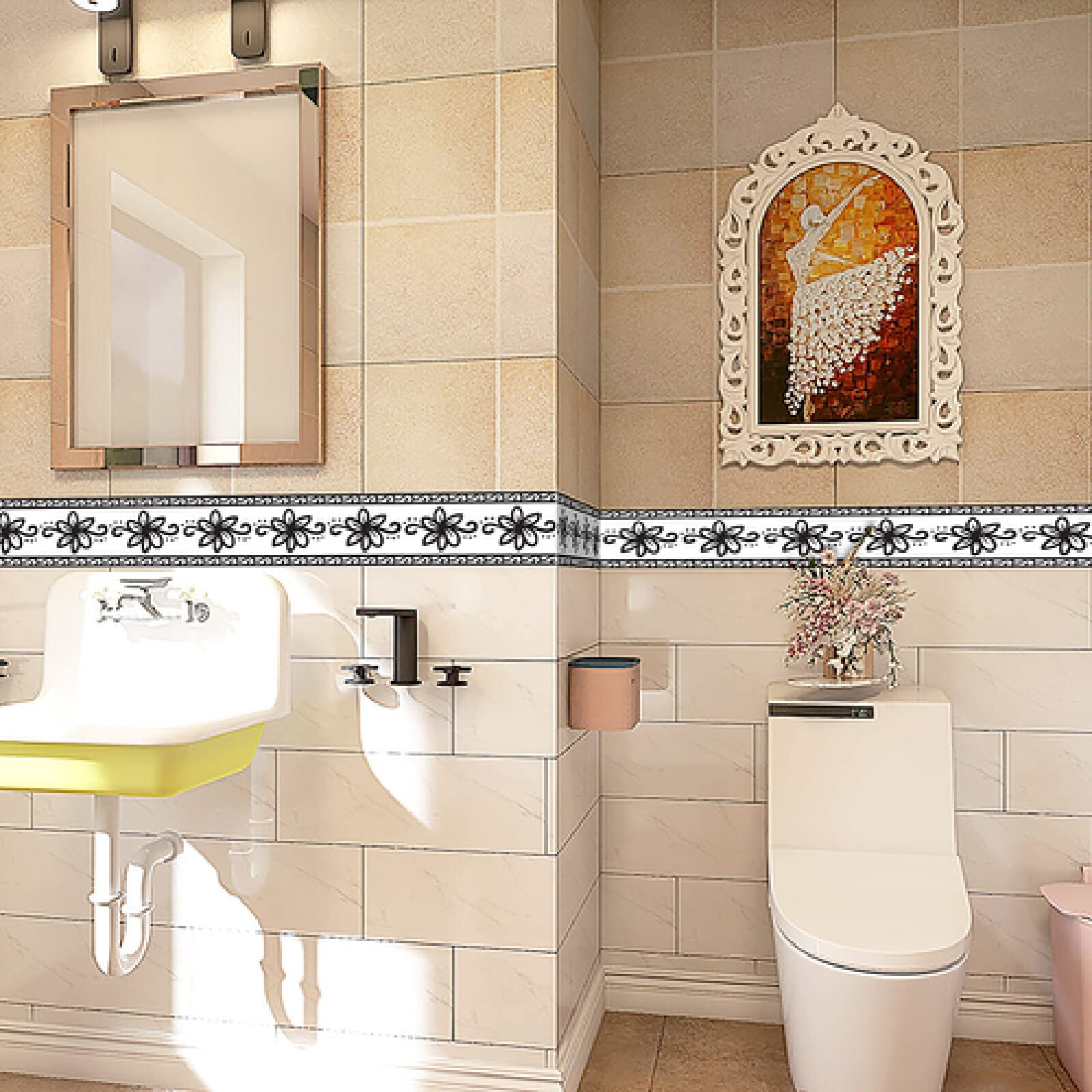 Bordi Greche Adesivi Per Pareti - Strisce Decorative 10x500cm