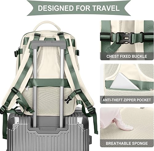 Miniatura 153 de coowoz Mochila de viaje grande para mujeres y hombres,Mochila de transporte,Mochila de senderismo impermeable para deportes al aire libre, Azul, 45