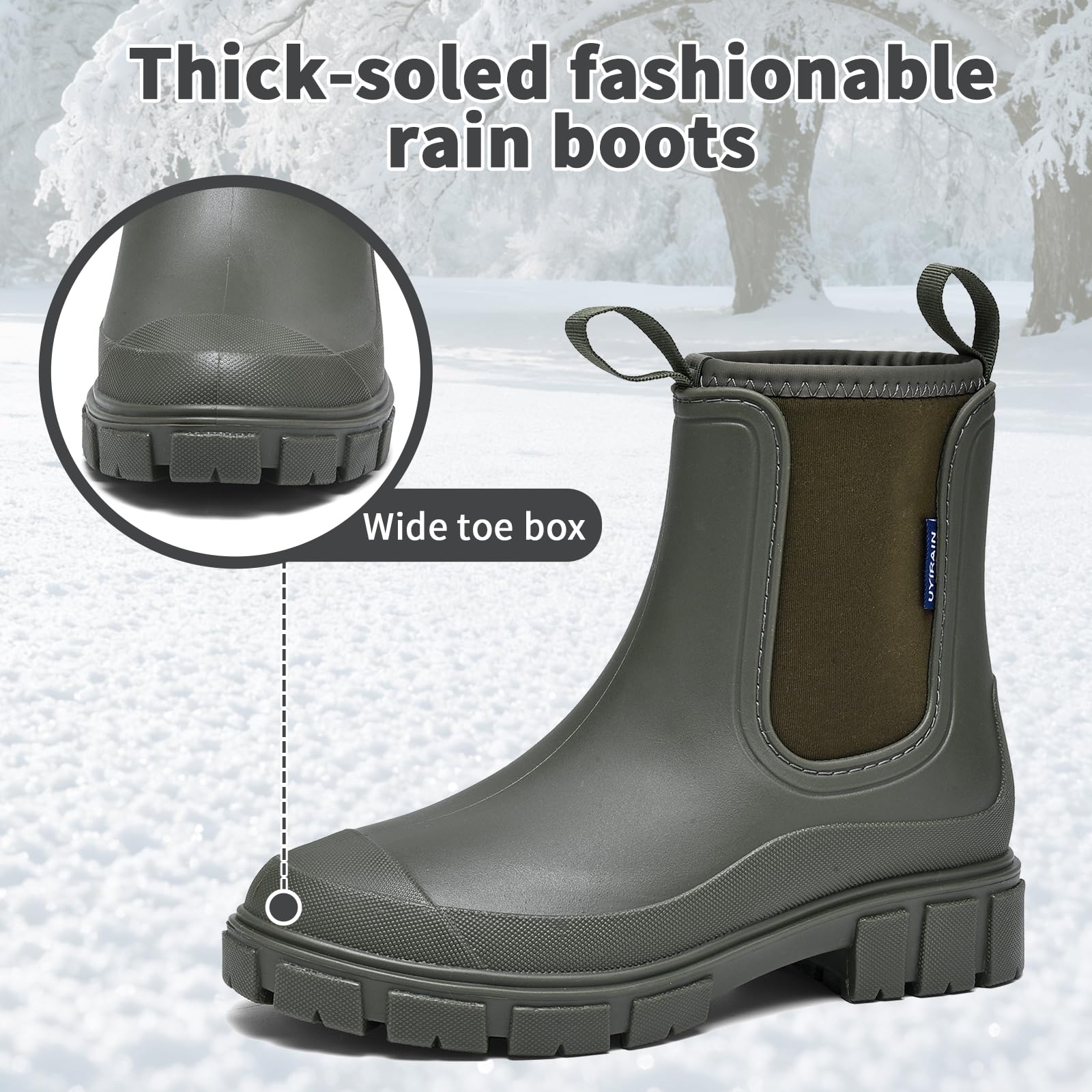 Stivali Pioggia Donna Impermeabile Inverno Tenersi al Caldo Antiscivolo Stivaletti di Gomma Leggere Comode Boots Antipioggia Moda Stivali Giardinaggio 36-42 EU
