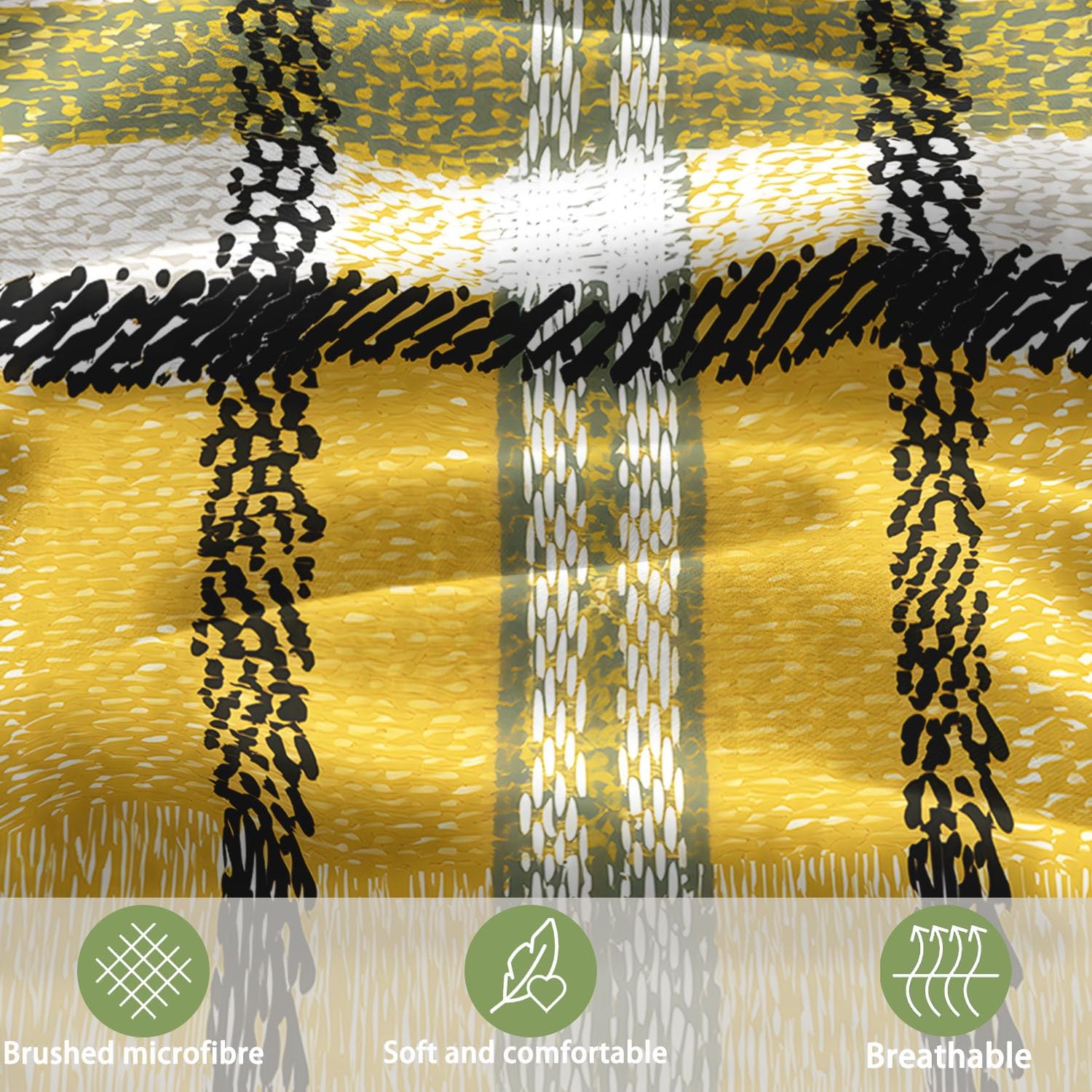 Boho Texturen 3-teiliges Bettwäsche-Set, Grau 1 Bettbezug 240 x 220 cm und 2 Kissenbezüge 80 x 80 cm, Traditionelle geometrische NähteWeiche Mikrofaser, Reißverschluss, Ganzjahres