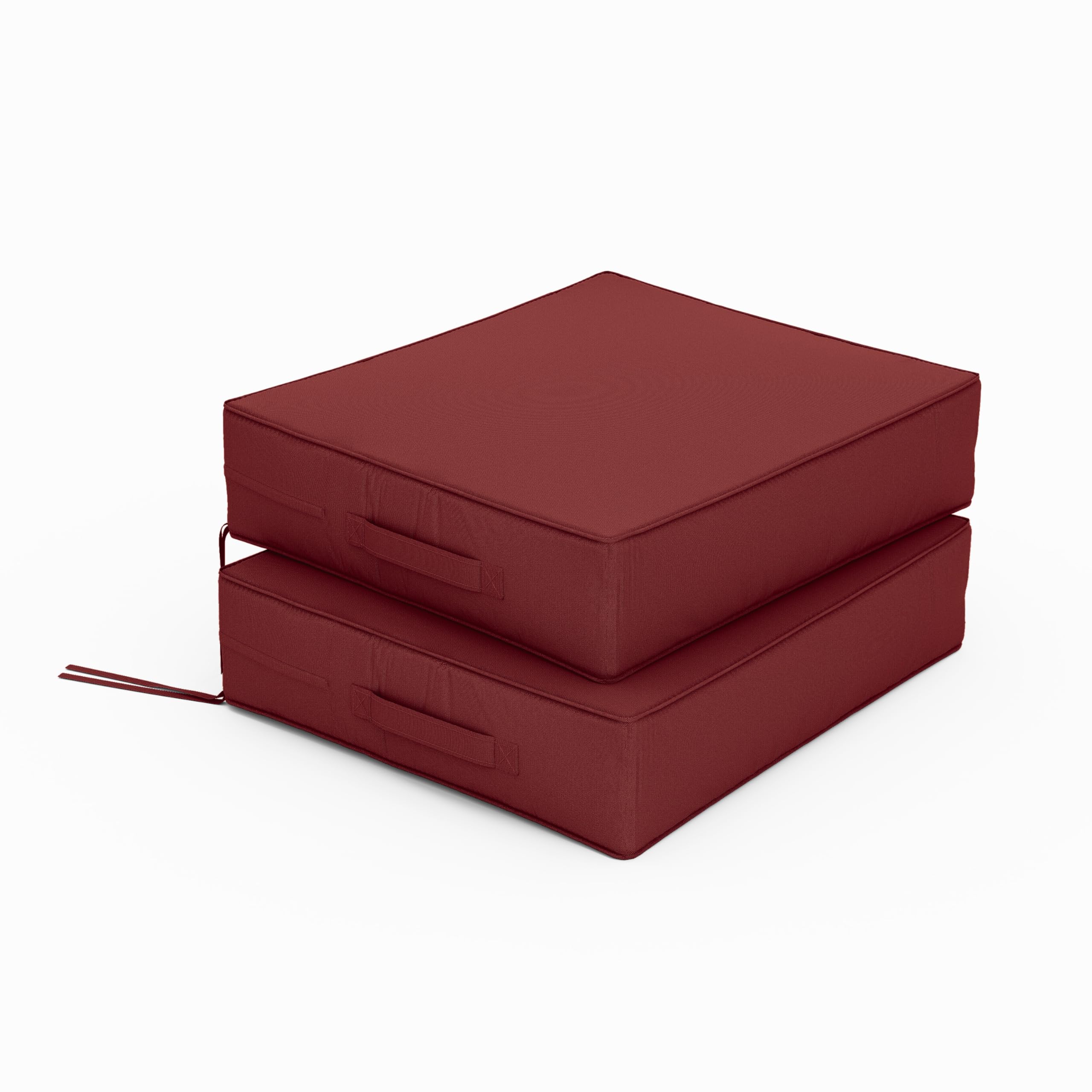 Tounosnt Patio Chair Cushions 18.5 X 16 X 4 Inch Waterproof Outdoor Seat Cushions for Patio Furniture, Outdoor Sofa Couch Pads with Ties & Handle, Set