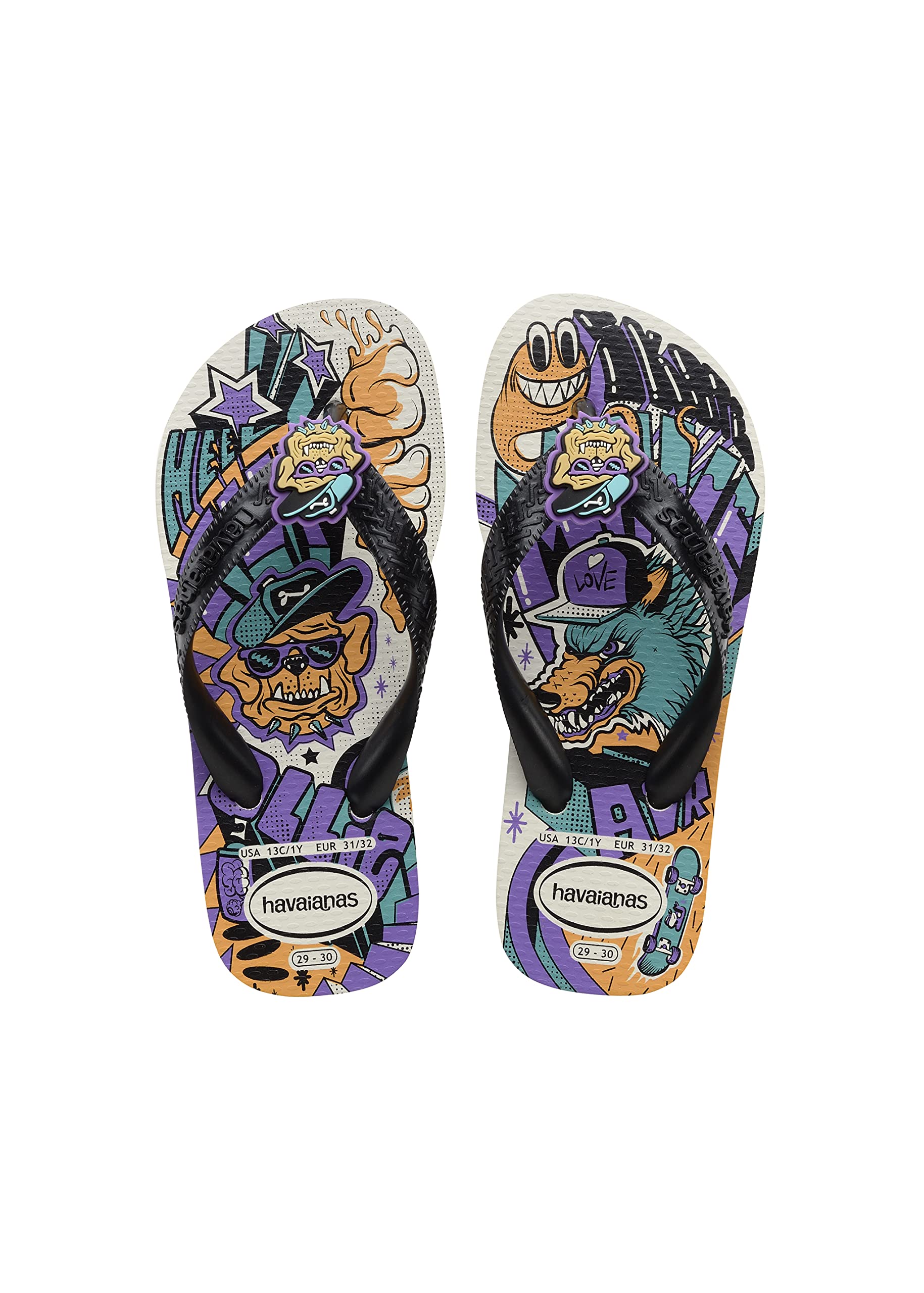 Havaianas Kids Grafitti Unisex Kids FlipFlop White 9/9.5 UK Child