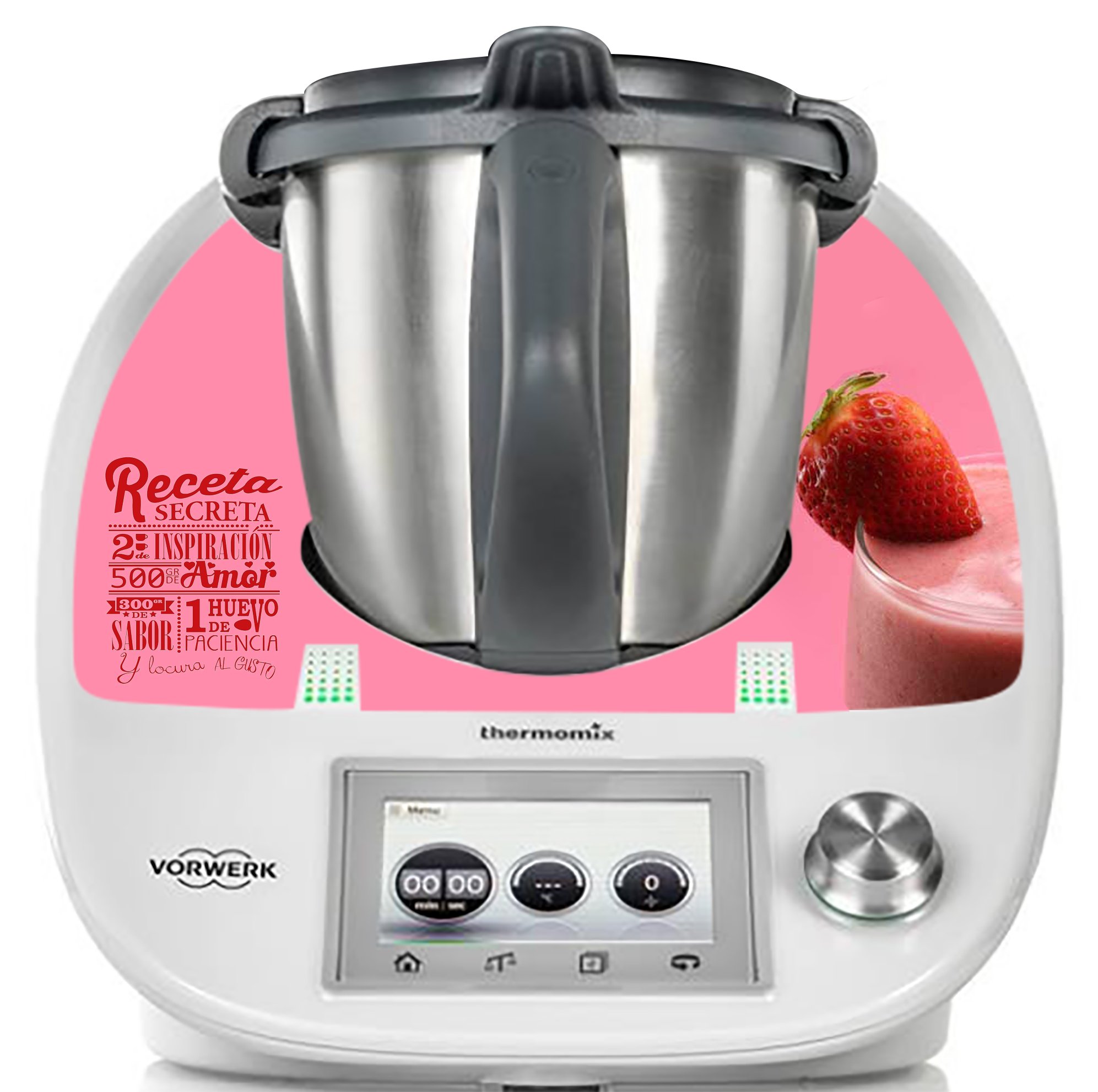 Stickers Thermomix Motifs Fraises - Autocollants Pour TM6 Et TM5, Neufs