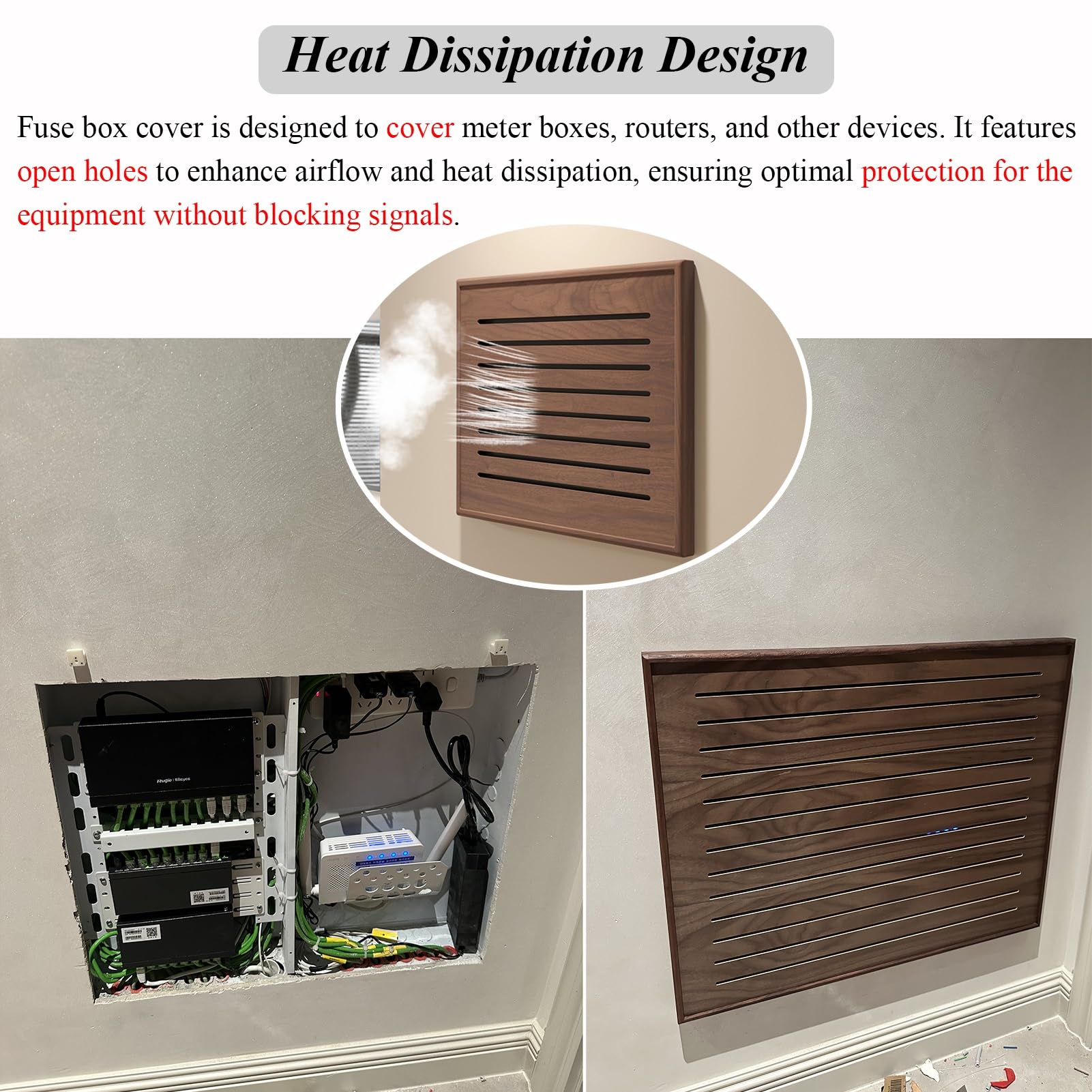 Copertura elettrica della scatola dei fusibili con design di sfiato per la protezione dell'interruttore, armadio del pannello della parete