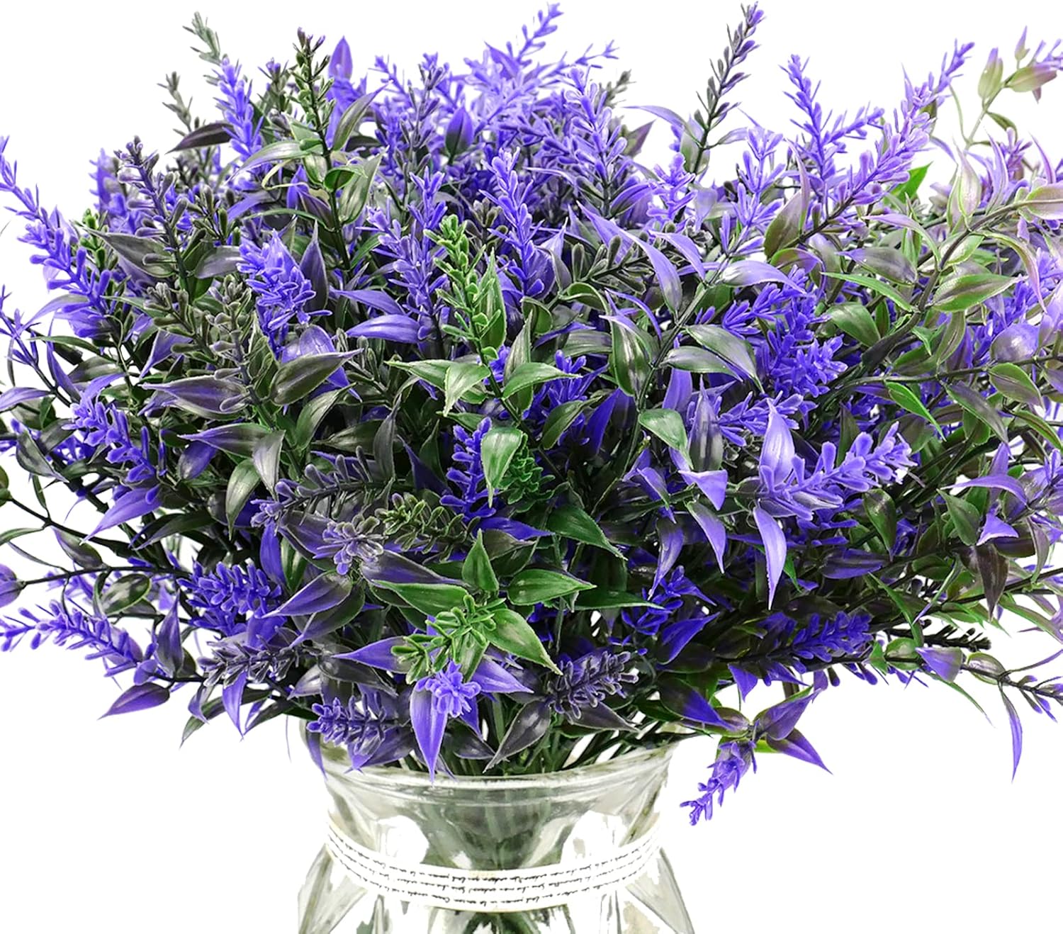 8 Bundles Fleurs En Plastique Violettes, Décoration Végétale Résistante