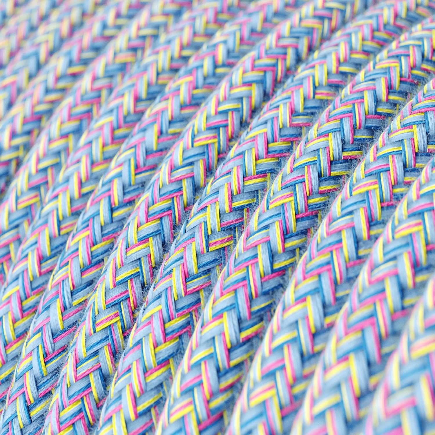 Creative-Cables L'originale cavo elettrico rivestito in tessuto 2 x 0,75 mm² (50 m, Lollipop RX09) – Rotondo, effetto seta – Sicurezza certificata, made in Italy