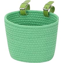 Bike Basket for Girls, Front Detachable Woven Bicycle Basket Little Boys BalanceTricycle for Women Kids Wicker Round Electric Bike Basket