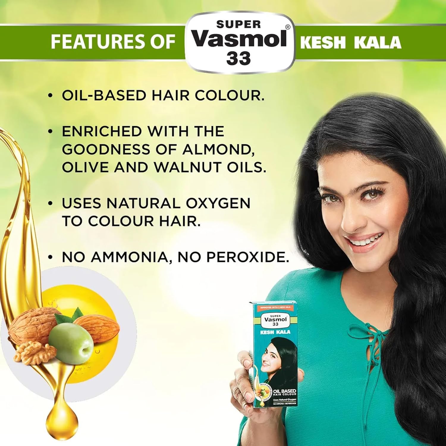 Super Vasmol 33 Kesh Kala 100ml (Pack of 4)