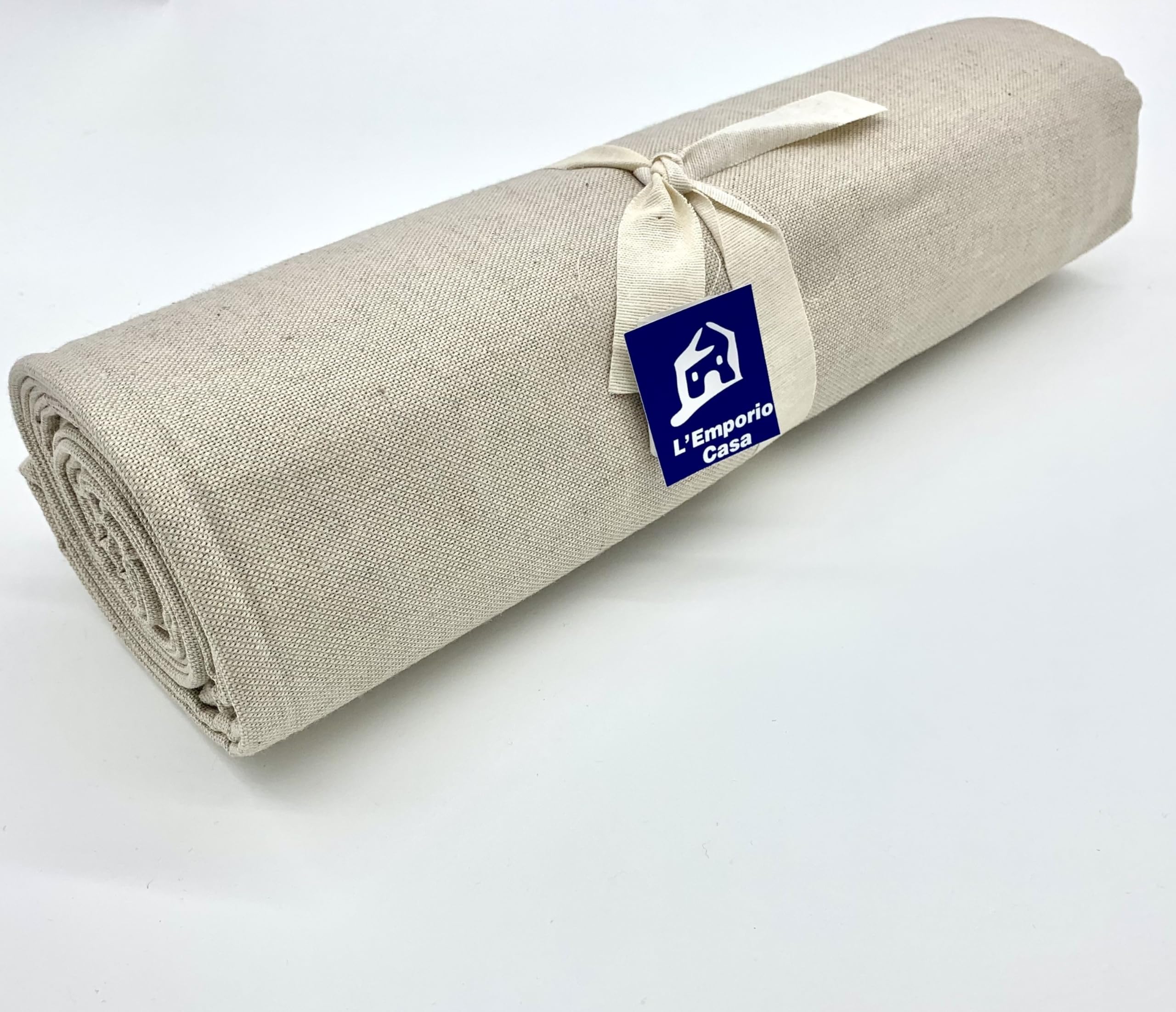 L'Emporio Casa Tela para sofá o cama, de tela gruesa y robusta, de algodón Panamá, 160 x 260 x 280 cm, 360 x 280 cm, tamaño maxi, sábana cubretodo de algodón, Granfoulard Made Italy (crudo, 360 x 280)